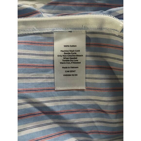 NWT Talbots Striped Split Neck Poplin Tie Sleeve Cotton Blouse Top Size 1XP - Picture 8 of 8